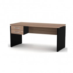 Mesa Escritório 1,20x0,60m - 02 Gavetas - PANDIN - WALNUT / PRETO